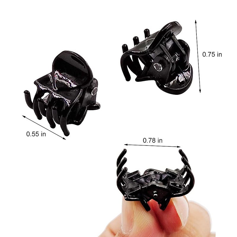 Yongdeli 50 PCS Mini Hair Claw Clipsï¼Œ Bangs Strong Grip Multifunction Clamp Clips. (Black) - Image 2
